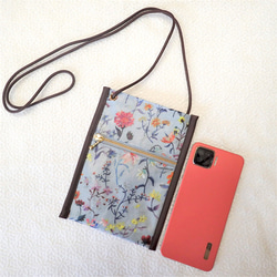 【在庫処分sale】LIBERTY　スマホポシェット　＜Linen Garden＞　 2枚目の画像