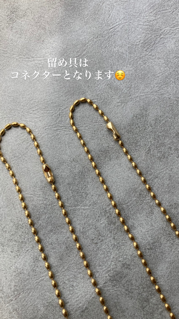 ーgoldオーバルボールチェーンネックレス　ボールチェーンネックレス　チェーンネックレス　チェーンブレスレット 2枚目の画像