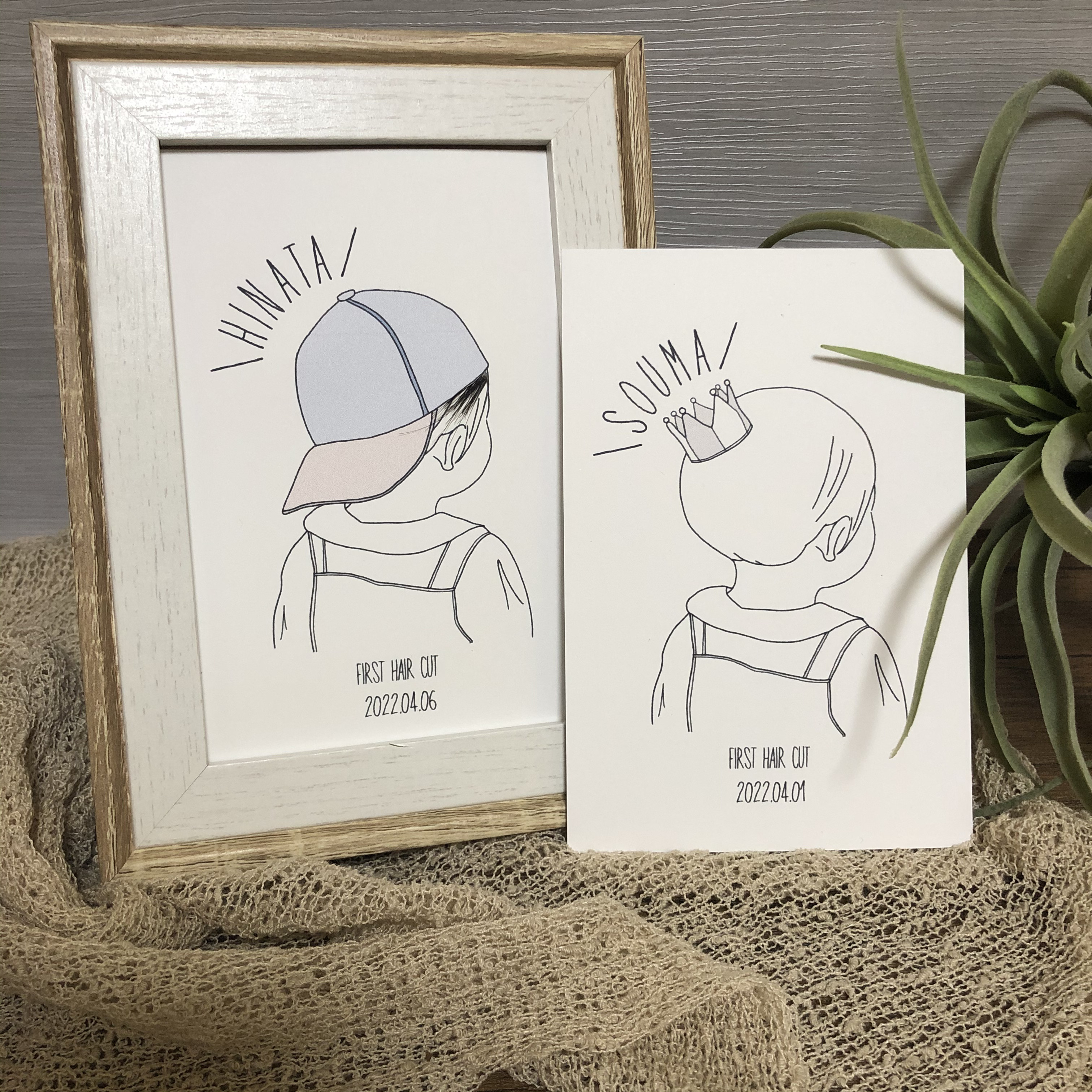 ファーストカット線画のみ※コピーあり　ウェルカムボード　3名　B4サイズ