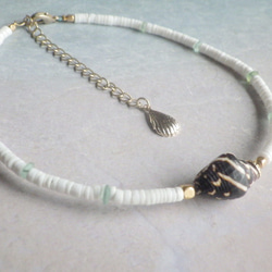 tiny shell seashell anklet　プカシェルアンクレット*ローマングラス 5枚目の画像