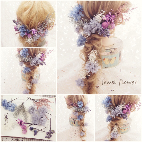 お客様専用ページ♡No.0008  人気No.2♡ピンクパープルのヴィンテージヘッドドレス 4枚目の画像