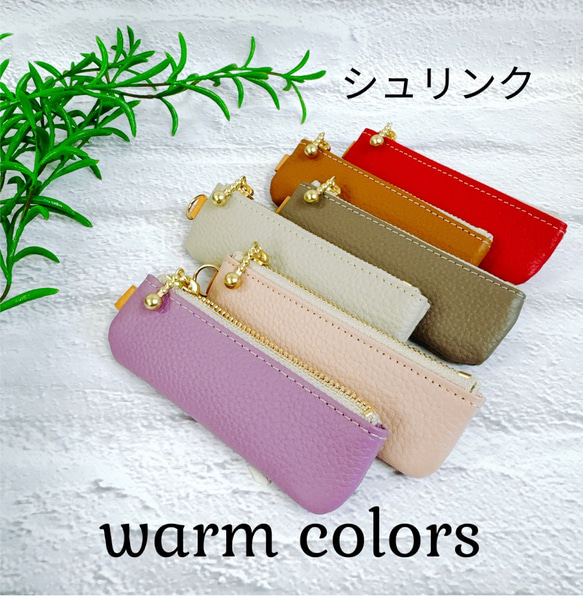 コインが見やすくたっぷり入る長細いコインケース  シュリンク　寒色系 16枚目の画像