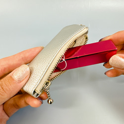 コインが見やすくたっぷり入る長細いコインケース  シュリンク　寒色系 12枚目の画像