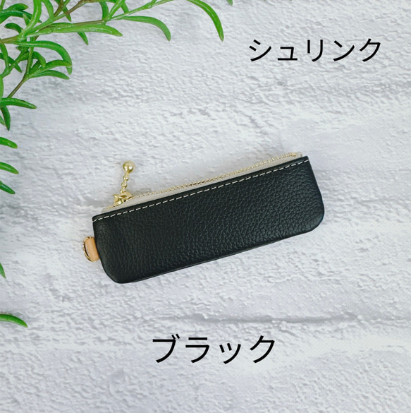 コインが見やすくたっぷり入る長細いコインケース  シュリンク　寒色系 7枚目の画像