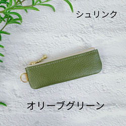 コインが見やすくたっぷり入る長細いコインケース  シュリンク　寒色系 6枚目の画像