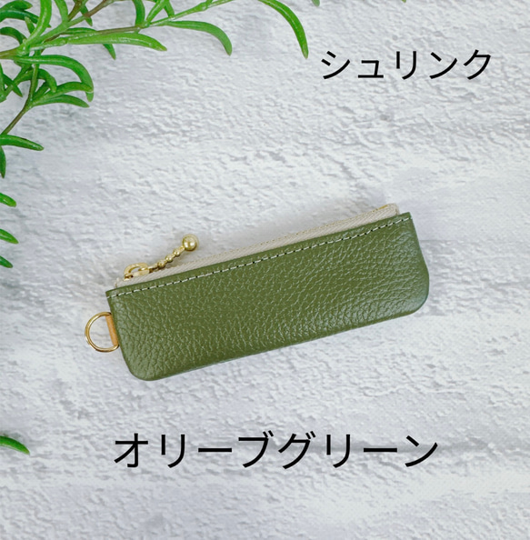 コインが見やすくたっぷり入る長細いコインケース  シュリンク　寒色系 6枚目の画像