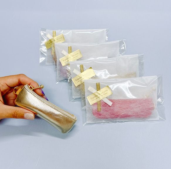 コインが見やすくたっぷり入る長細いコインケース  シュリンク　寒色系 15枚目の画像