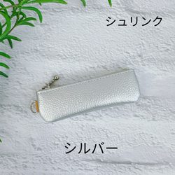 コインが見やすくたっぷり入る長細いコインケース  シュリンク　寒色系 2枚目の画像