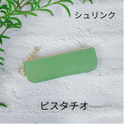 コインが見やすくたっぷり入る長細いコインケース  シュリンク　寒色系 4枚目の画像