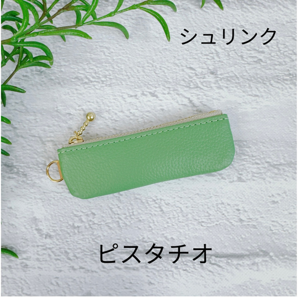 コインが見やすくたっぷり入る長細いコインケース  シュリンク　寒色系 4枚目の画像