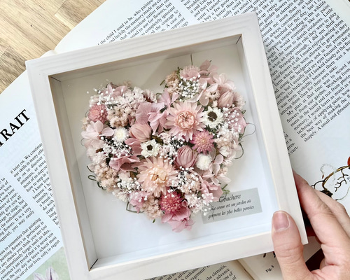 送料無料】選べるカラー｜ハートのドライフラワーフレーム ドライ