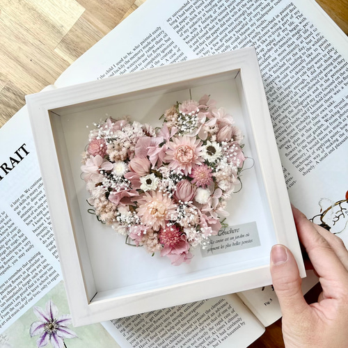 送料無料】選べるカラー｜ハートのドライフラワーフレーム ドライ