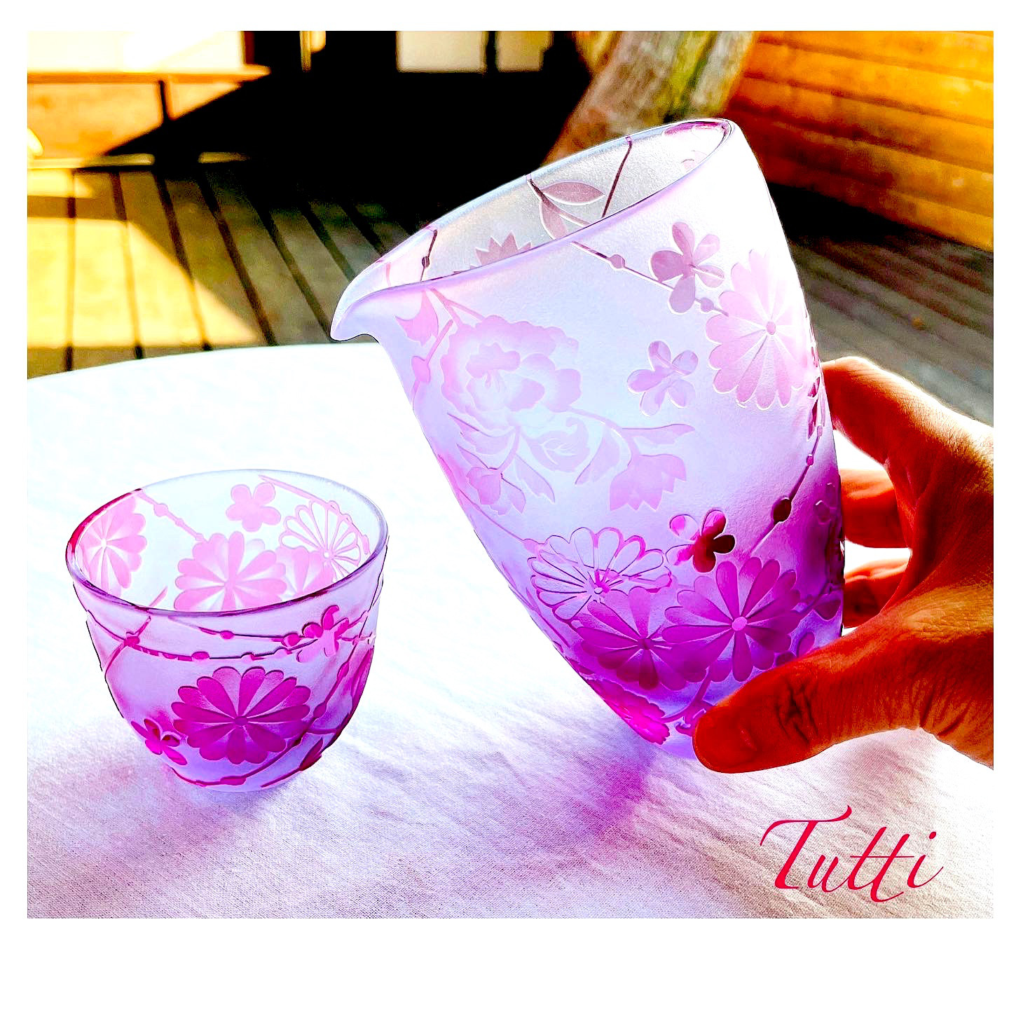 和柄の可愛いピンクで攻めちゃった徳利