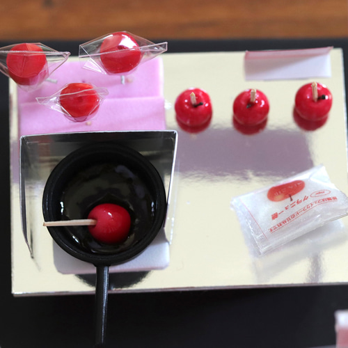 りんご飴屋台セットオーダー受付中です ミニチュア りんご飴屋台セット