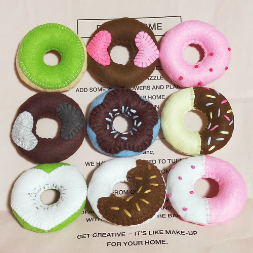 フェルトドーナツ9個セット#②】知育玩具 手作りおもちゃ おもちゃ