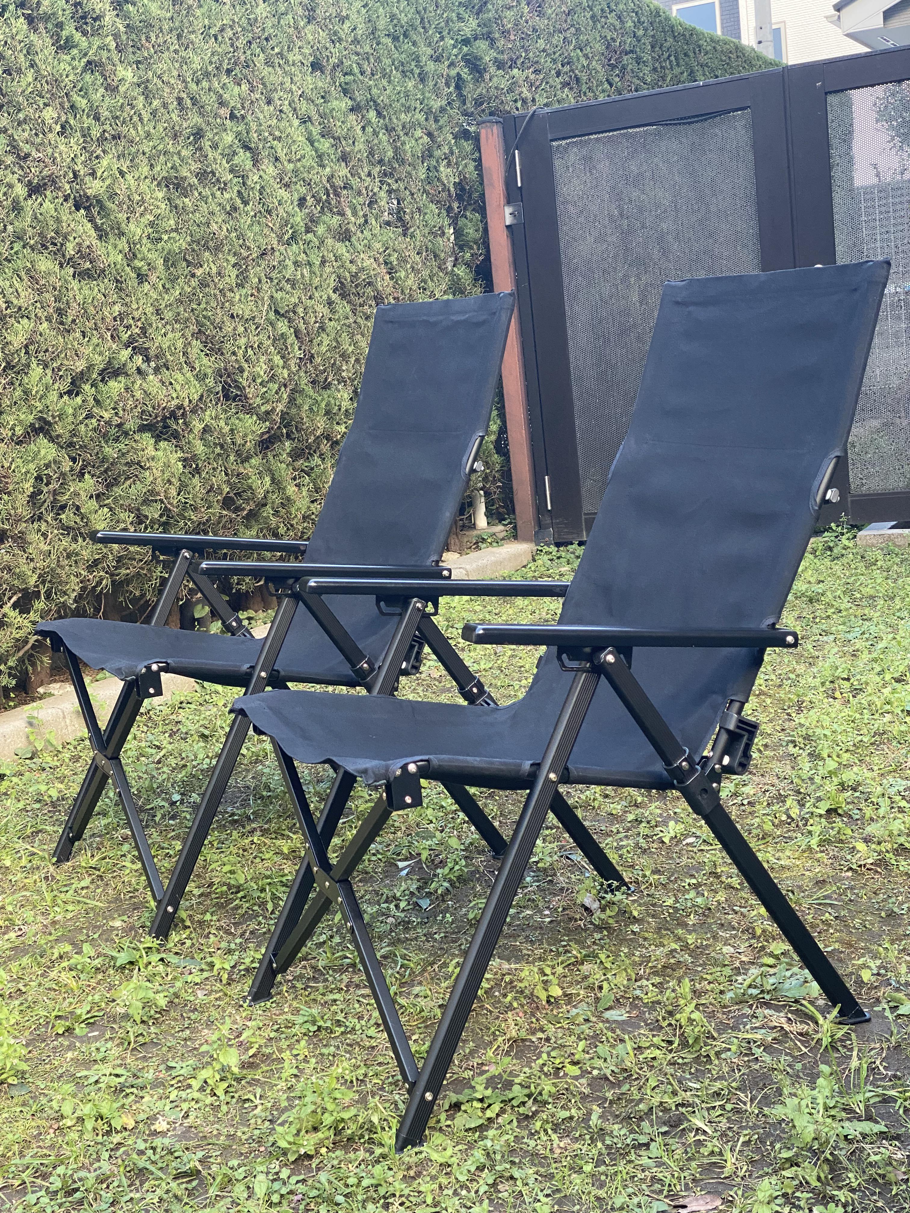 防水リクライニングチェア/ブラック（生地のみ1シート差替ビス付）受注オーダー