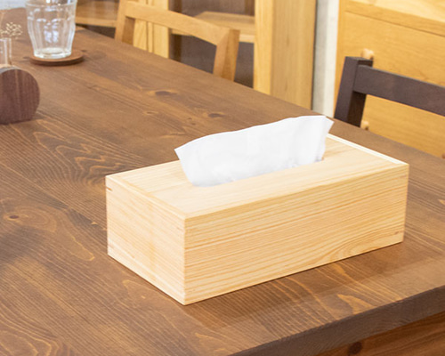 ティッシュケース　ティッシュカバー　国産ヒノキ製　工房ハンドメイド　工芸品 ティッシュケース 木製 ひのき ティッシュボックス 紀州ヒノキ材