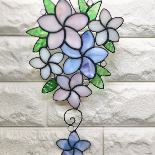 ステンドグラス】プルメリアのウォールオーナメント