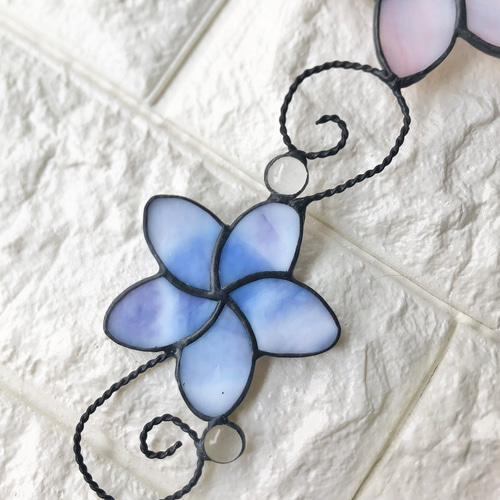 ステンドグラス】プルメリアのウォールオーナメント タペストリー