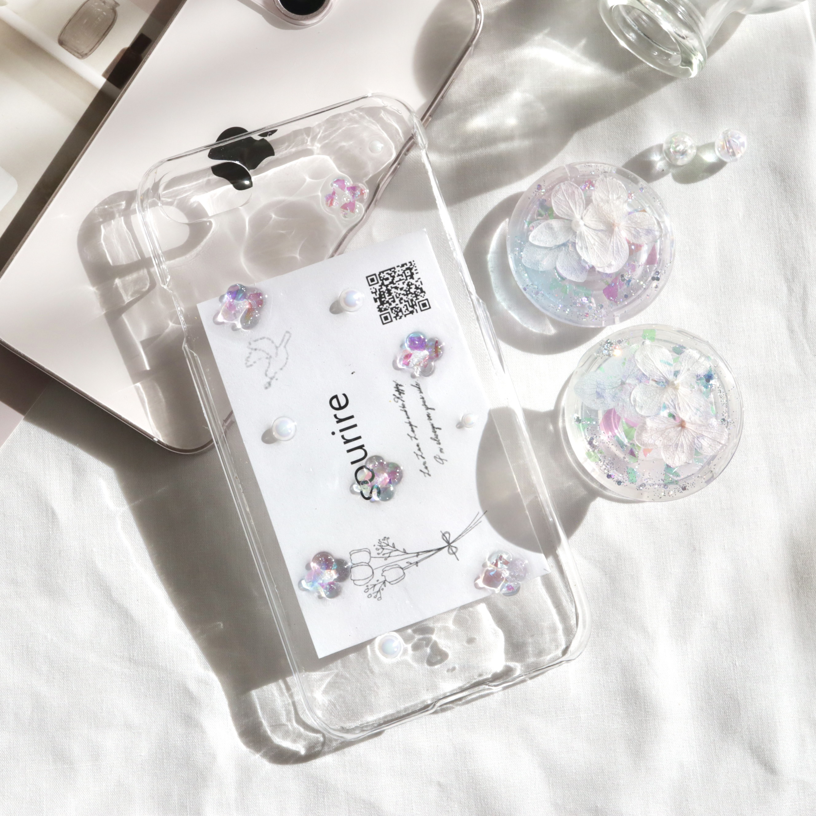 aurora clearflower スマホケース iPhoneケース Android 全機種 クリア 韓国 うるうる スマホケース・カバー  sourire 通販 14183267｜Creema(クリーマ)