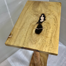 天然木　黒柿／けやき　サイドテーブル　手造り　一点物 3枚目の画像