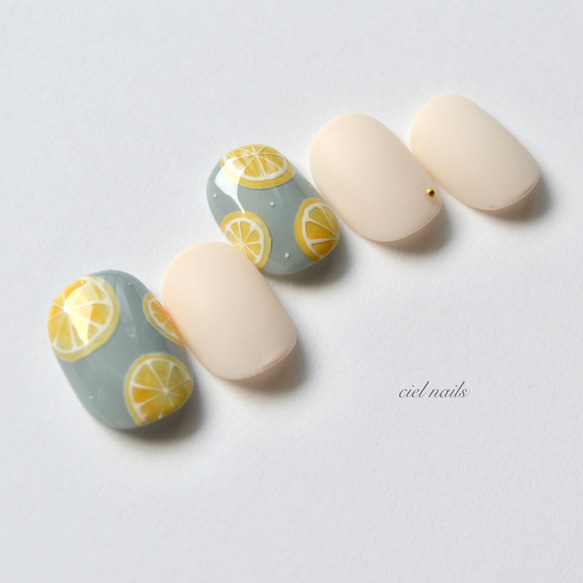 爽やかレモンのネイルチップ ネイルチップ（つけ爪） ciel nails