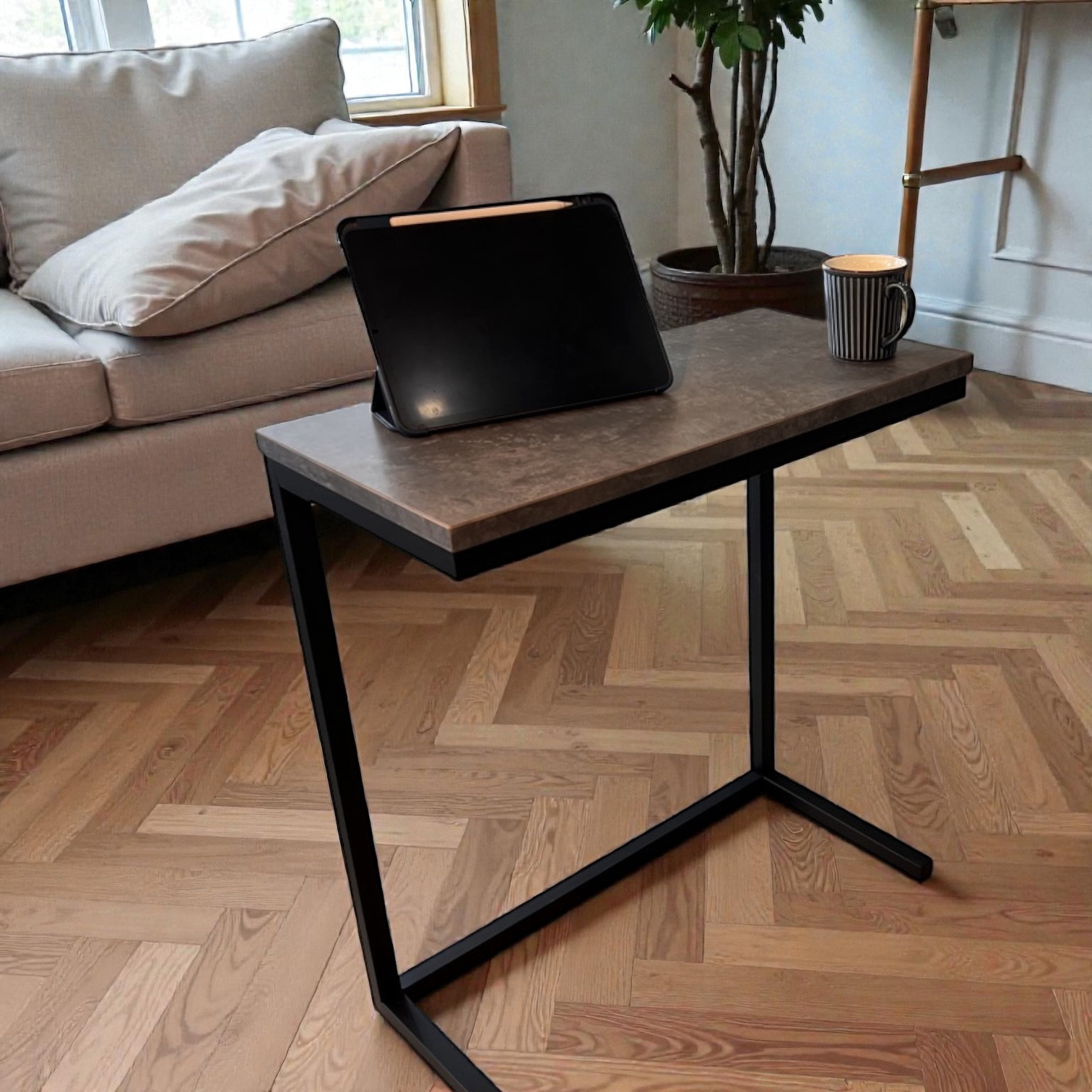 アイアン×メラミン天板　サイドテーブル