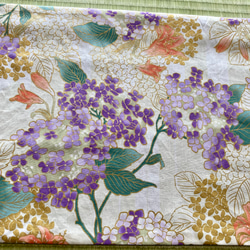 30×40ランチマット 紫陽花と百合(アイボリー) 3枚目の画像