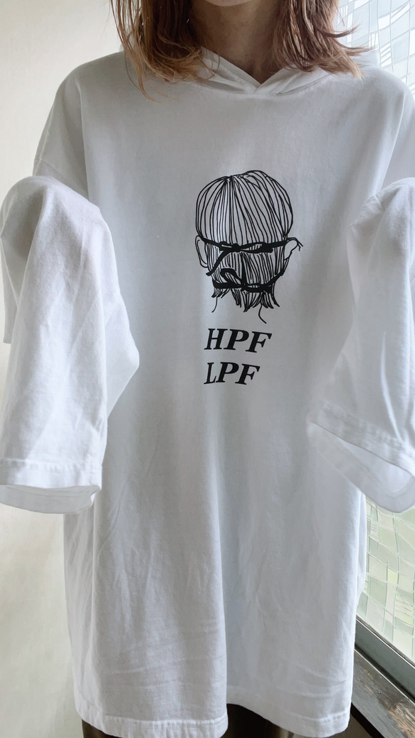 ・ラスト・HPF LPFイラストガーメントダイフード付きロンT ホワイトXL 7枚目の画像