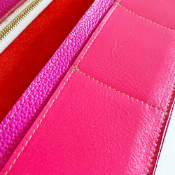 トラベル ホルダー パスポート ケース 本革 レザー  マゼンタ ピンク 4枚目の画像