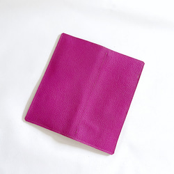 トラベル ホルダー パスポート ケース 本革 レザー  マゼンタ ピンク 5枚目の画像