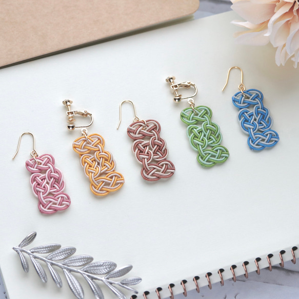 ゆあ★水引ピアス＆イヤリング 51点 短冊のような水引ピアス&イヤリング＜全5色＞ ピアス（フック