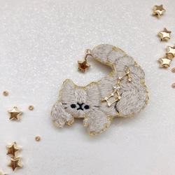 12星座の猫の刺繍ブローチ 9枚目の画像