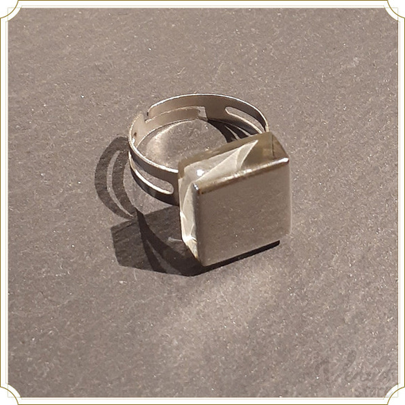 ミラータイルリング シルバー フリーサイズ ストーン フリーサイズ 指輪 5枚目の画像