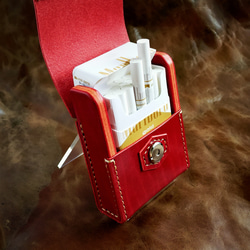革の宝石 ルガト タバコケース（赤 シガレットケース） 4枚目の画像
