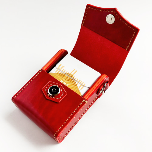 革の宝石 ルガト ライターも入るタバコケース（緑 シガレットケース）