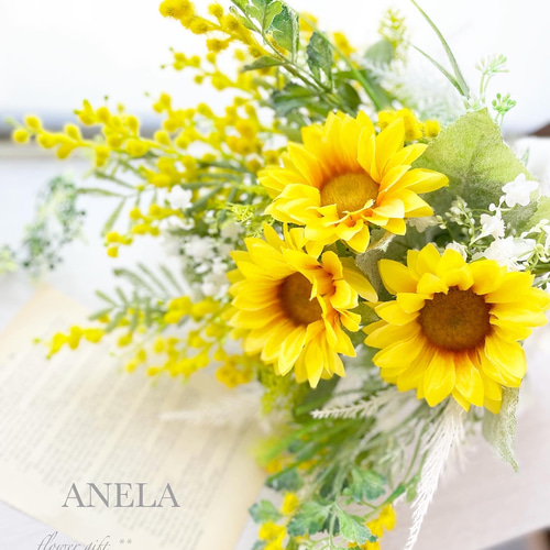 ＊ひまわり＊ページ　☘ミモザフレッシュリース☘　①・③ ひまわり＊ページ ☘ミモザフレッシュリース☘ ①・③ ひまわり