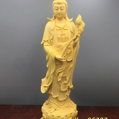 叩き彫　勢至菩薩像　寿造　木彫　b73 仏像 木彫 大勢至菩薩像 ツゲ その他置物 楽天ショップ【星凌商店