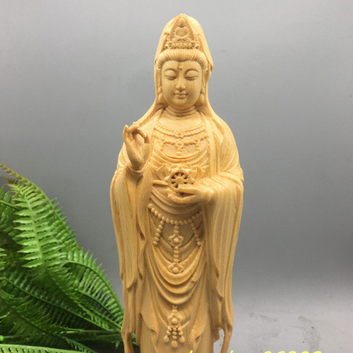 南海观音 極上品 木彫仏像 観音菩薩 商売繁盛 仏教工芸品 職人手作り