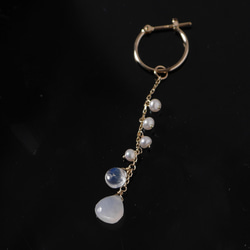 #928CM K10 白色月長石珍珠鍊吊飾 第3張的照片