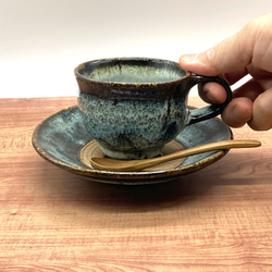 きれいなコーヒーカップ&ソーサー　　【ティーカップ　手仕事　民藝　窯元　和　陶器　】 4枚目の画像