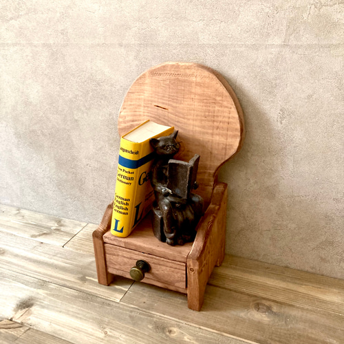 ドール椅子 小物入れ チェアー 木製 卓上 王様イス 引き出し収納