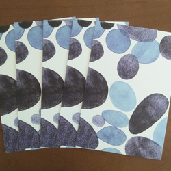 ポストカード5枚セット　小石ブルー 1枚目の画像