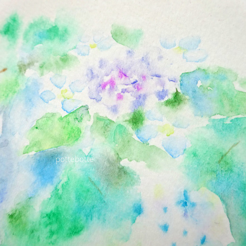 ✻【原画】紫陽花と仔猫 6月の宝石 no.170 | 水彩画 アート 絵 ✻【原画】紫陽花と仔猫 6月の宝石 no.170 | 水彩画 アート 絵