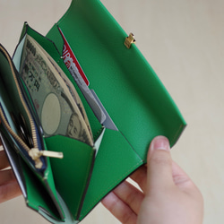 <高級革>フランスレザー使用　長財布（スミクロ） 11枚目の画像
