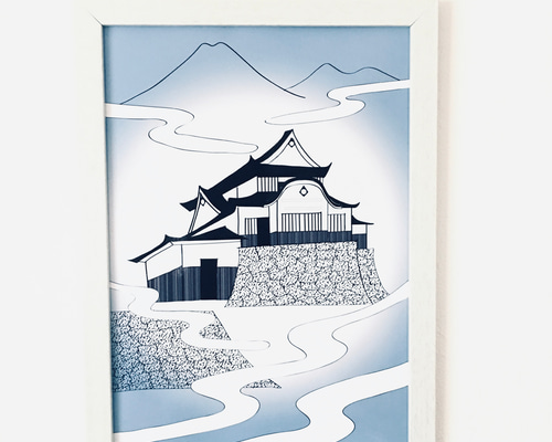 石鎚連山と松山城の夕景 03・12 | GANREF