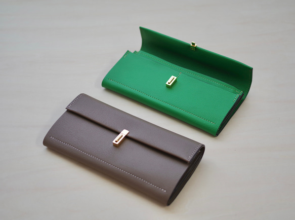 高級革>フランスレザー使用 長財布(グレージュ) 長財布 Hazuki 高級革>フランスレザー使用 長財布(グレージュ) 長財布 Hazuki