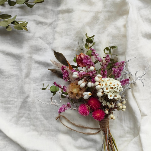 千日紅とスターチスのナチュラルスワッグ ドライフラワー