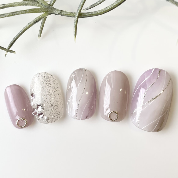 No.62 ニュアンスグラデーションネイル /ネイルチップ/パープルネイル  