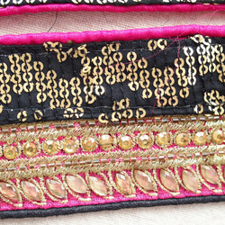 1m インド刺繍リボン スパンコール ビーズ ブレード  民族衣装 3枚目の画像